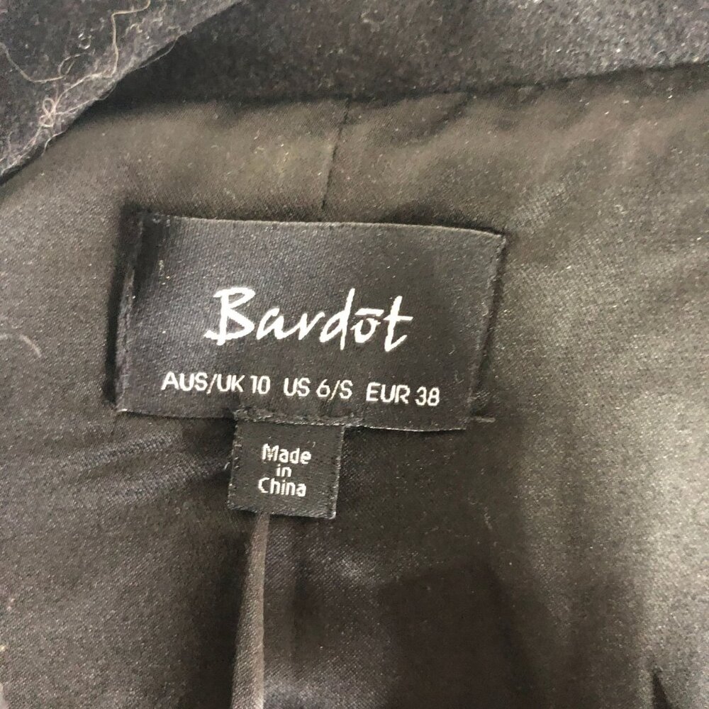 Bardot Womens Black Double-Breasted Blazer Jacket W/ Gold Buttons Size S - Picture 3 of 4